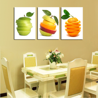 Home Arts 3 Panel Fruits Painting High Quality Canvas Art HD Pictures Painting for Kitchen Dinning Room Decor (Intl)