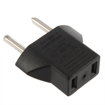 OH EU adapter plug US 2 Flat pin to EU 2 round pin plug socket EU Black