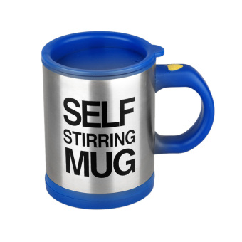 BolehDeals Stainless Steel Electric Self Stirring Insulated Coffee Mug Tea Cup Blue - intl