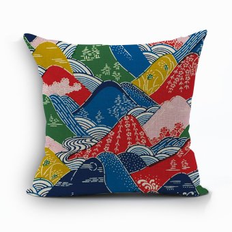 Yazilind mountain pattern decorative Multicolor pillowcase room sofa home 45*45CM/17.55*17.55 inch