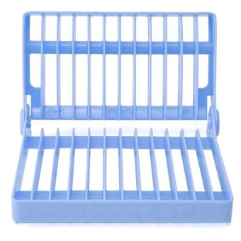 Drainer Rack Organizer Foldable Plate Dish Dry Plastic Stor Ageholder Kitchen Collapsible Dish Rack Storage Drain Dishes Kitchenshelving Finishing Drying Rack Cup Blue - intl