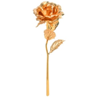 24K Dipped Gold Foil Rose Flower Gift for Birthday Valentine's Day Mother's Day Gold
