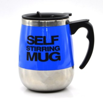 Hot Sale Novelty Automatic Electric Stirring Coffee Mug, Comfkey Double Layer Stainless Steel Self Stirring Auto Coffee Mugs Self Mixing Cup for Morning, Office, Travelling (Blue) (450ml/15.2oz)