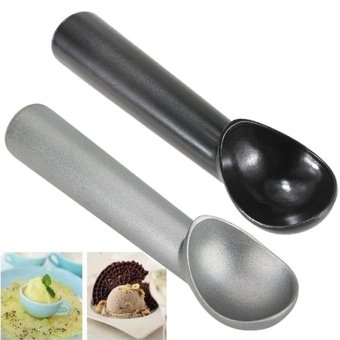 1pcs Summer Ice Cream Scoop Silver Gray Black Kitchen Deluxe Metal Anti-Freeze Ice Cream Scoops Cooking Tool 18cm long - intl