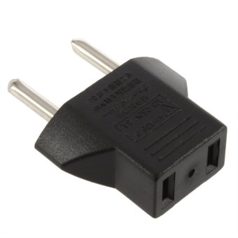 Allwin EU adapter plug US 2 Flat pin to EU 2 round pin plug socket EU Black