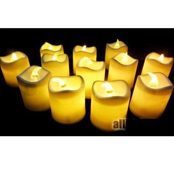 Emyli 12 pcs Lilin elektrik nyala kuning seperti lilin asli