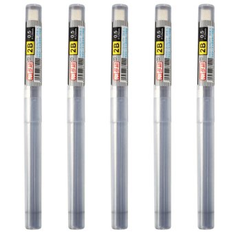 5 Box 2B Black Lead Refills Tube(20pcs) 0.5mm + Case For Mechanical Pencil