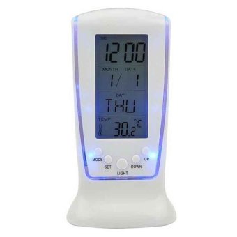 LED Night Light Backlight Alarm Clock with Temperature - 510-Alarm dengan Termometer - White