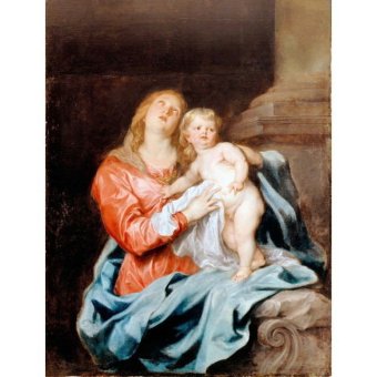 Jiekley Fine Art - Lukisan The Madonna and Child Karya Anthony van Dyck - 1630-1632