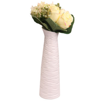1 Bouquet Artificial Rose Silk Flowers Bridal Hydrangea Home Party Wedding Decor Milk White - Intl