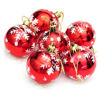 Homegarden Christmas Tree Decor Bauble Ball Hanging 6Pcs Red