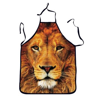 Jiayiqi Lifelike King of Lion Aprons Stylish 3D Print Apron for Outdoor BBQ - Intl