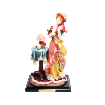 OHOME Decor 3D Vintage Classy Lady With Roses Patung Keramik Pajangan Ide Hadiah - EV-SP2028