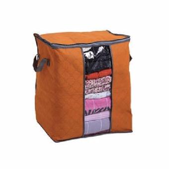 Hoshizora Foldable Box Storage Bag Organizer Keranjang Pakaian Selimut - 50 x 42 x 30 cm - Orange