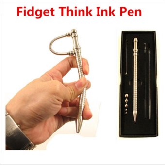 Fidget PEN As Antistress Cube Think Ink Pen Toy Stress Wheel Figit Fingers Spiner Stres Carki Hand TriSpinner Magnetic Metal Pen - intl