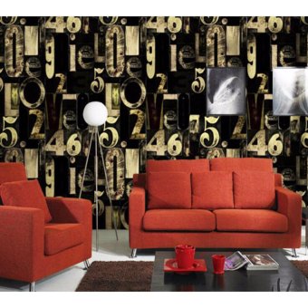2Cool Printing Wallpaper 3D Personality English Letter PVC Antique European Style Cafe/KTV/Bar Background Wall Waterproof DIY Wallpaper Sticker for Home Decor - intl