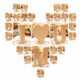 10x1.5cm THICK Wood Wooden 26 Letters Wedding Birthday Party Shop Alphabet Decor - intl