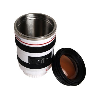 Allwin Camera Lens Shape Cup Coffee Tea Travel Mug Stainless Steel Vacuum Flasks White