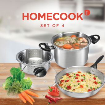 Panci set Cookware stainless steel / peralatan masak set / Homecook 4 piece cookware