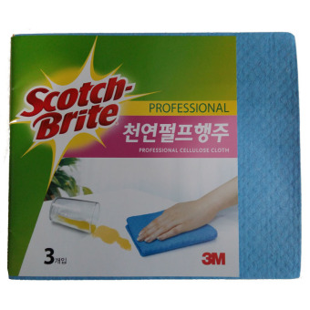 3M Scotch Brite Sponge Cloth Real Cotton Cellulose For Cleaning All In One (3piece) - intl
