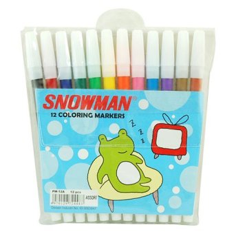 Snowman Spidol Warna 12 Coloring Markers - 1 Pack - 12 Spidol Warna