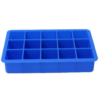 15-Cavity Silicone Drink Ice Cube Pudding Jelly Cake Chocolate Mold Mould Tray (Dark Blue) 