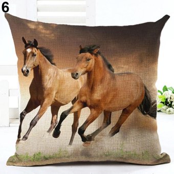 Broadfashion 18 inch Watercolor Horse Sofa Cushion Cover Fashion Pillow Case Home Car Decor 6. Horse Running - intl