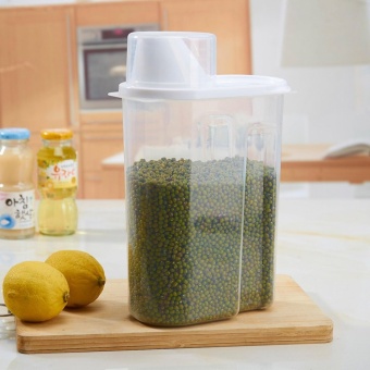 Yika 16 * 9 * 22cm Food storage tank plastic kitchen sealed rice storage box miscellaneous grains dry box - intl