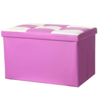 JLove Colorful Checked Storage Box Multipurpose Storage Chair (Purple L) - Intl