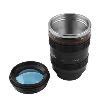 Caniam Camera Lens Coffee Cup, Travel Mug - Camera Eos 24-105Mm Model Stainless 400Ml Thermos (Black)