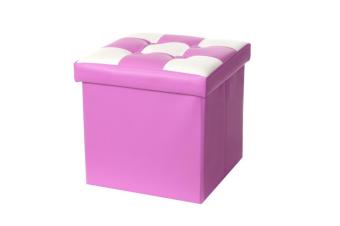 Jlove PVC Leather Bench Seat Storage Chair Multifunction Storage Box Seat Home Sundries Organizer Purple ( 31*31*31cm ) - intl