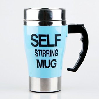 Comfkey Coffee Mug - Self Stirring, Electric Stainless Steel Automatic Self Mixing Cup - Cute & Funny, Best for Morning, Travelling, Men and Women (Blue)