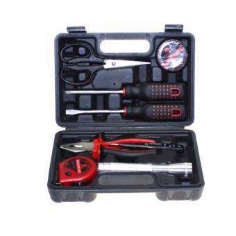 2Cool 9pcs Hardware Kit Convenient Household/Car Hand Tool Torch Digital Electric Tester Pliers Portable Car Hardware Tool Kit - intl