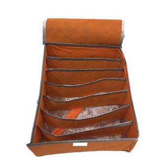LaCarLa Foldable Underwear Storage Box 7 Sekat - 28 x 35 x 12 cm - Orange