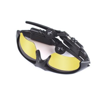 BUYINCOINS 2 in 1 Wireless Bluetooth V4.1 Polarized Sports Sunglasses + HIFI Stereo Handsfree Music Headphone Headset(yellow) - intl