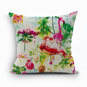 Yazilind beautiful flower crane pattern decorative Multicolor pillowcase room sofa home 45*45CM/17.55*17.55 inch