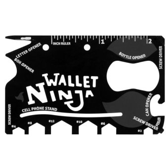 Wallet Ninja 18in1 Kartu Tools Serbaguna - Multifunction Tools Outdoor Survival - Hitam