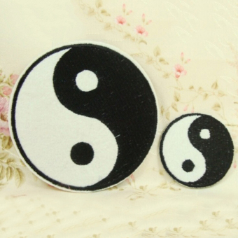 Chinese Feng Shui Ying / Yin Yang Iron-on Embroidered Patch Tai Chi Taoism 9.6cm
