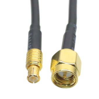 Fliegend Cable MCX Male Plug to SMA Male Straight Crimp RG174 6\" Pigtail