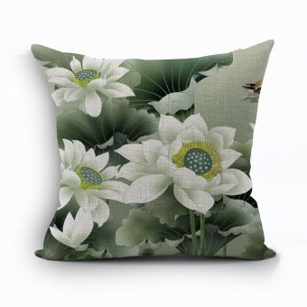 Yazilind Lotus pattern decorative pillowcase room sofa home 45*45CM/17.55*17.55 inch