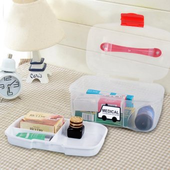 Feng Sheng Home Spare Plastic First Aid Box Home Portable Health Medicine Box - intl