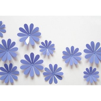 Eigia 3D Wall Sticker Hiasan Dinding Bunga Jasmine Flower - Ungu