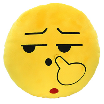 360WISH Cute Cartoon Creative QQ Expression Emoji Picking the Nose Round Face Cushion Pillow Throw Pillow Stuffed Plush Soft Toy (EXPORT)
