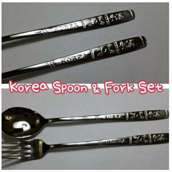 Pitaldo Korean Spoon And Fork Set / Satu Set Sendok Dan Garpu