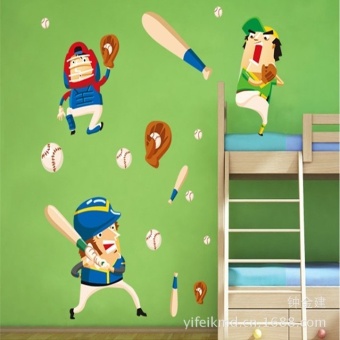 Hot Style Popular Wall Post Office Study Bedroom Classroom Motivational Meeting Room Wall Stickers Baseball Boy