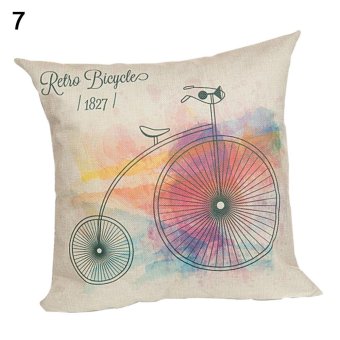 Broadfashion Cartoon Bike Pattern Pillow Case Home Decor Bed Sofa Chair Throw Pillow Cover (#7) - intl