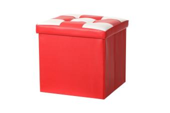 Jlove PVC Leather Bench Seat Storage Chair Multifunction Storage Box Seat Home Sundries Organizer Red - intl