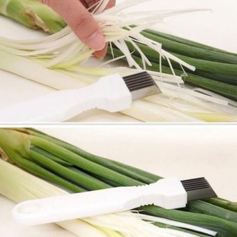 Onion Vegetable Cutter slicer multi chopper Sharp Scallion Kitchen knife Shred Tools Slice Cutlery - intl