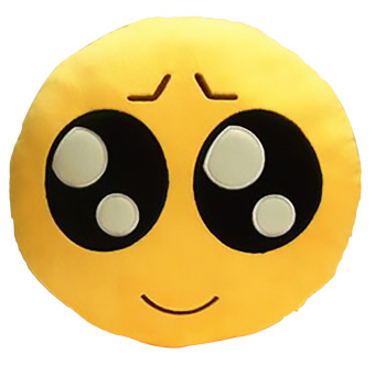 360WISH Cute Cartoon Creative QQ Expression Emoji Pitiful Pathetic Round Face Cushion Pillow Throw Pillow Stuffed Plush Soft Toy (EXPORT)