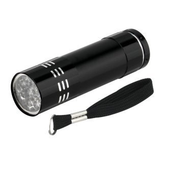 Flashlight 9 Led Super Bright Light Lamp / Senter Saku Mini Batu Cincin / Pengering Kuku Portable - Hitam